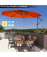 Costway 10 Ft Hanging Umbrella Patio Sun Shade Offset Outdoor Market Cross Base