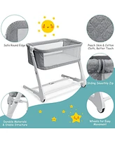 Baby Side Bassinet Bedside Sleeper Washable Mattress Height Adjustable