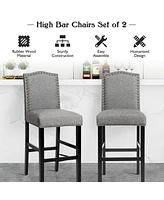 Costway Set of 2 Bar Stools 30'' Upholstered Kitchen Chairs