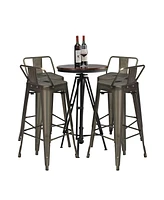 Costway Set of 4 Metal Bar Stools 30'' Bar Height Barstools Industrial