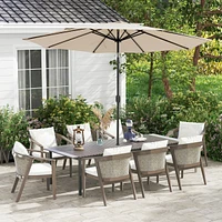 Costway 10FT Patio Umbrella 6 Ribs Market Steel Tilt W/ Crank Outdoor Garden