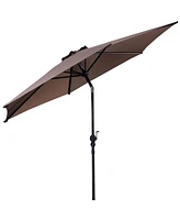 Costway 10FT Patio Umbrella 6 Ribs Market Steel Tilt W/ Crank Outdoor Garden