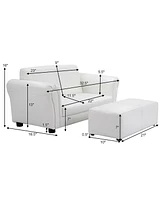 Costway White Kids Sofa Armrest Chair Couch Lounge Birthday Gift