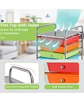 Costway 10 Drawer Rolling Storage Cart Scrapbook Office School Organizer
