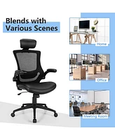 Costway Mesh Back Adjustable Swivel Office Chair Flip up Arms