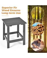 Patio 15" End Side Coffee Table Square Wooden Slat Garden