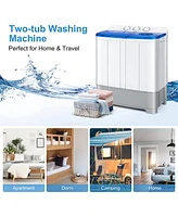 Costway Portable Twin Tub Washing Machine Washer(13.2lbs) & Spinner (8.8lbs)