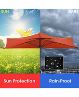 9Ft Half Round Umbrella Patio Bistro Wall Balcony Door Window Sun Shade