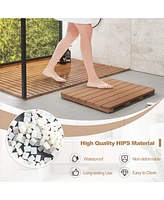 Costway 23.5" x 19" Bath Mat Hips Spa Shower for Bathroom with Non Slip Foot Pads