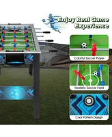 Costway Foosball Table Game Set with 2 Footballs, Smooth Handle, 18 Realistic Players