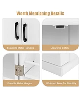 Costway 47.5" kitchen Pantry Cabinet with Doors Adjustable Shelves Anti-toppling Devices
