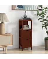 Costway Bathroom Floor Cabinet Freestanding Side Storage Organizer with 2 Removable Drawers