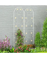 Pack Rustproof Metal Garden Trellis 71" x 20" Wire Lattice Panel for Patio