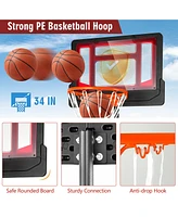 Costway Kids Basketball Hoop Portable Backboard System with Adjustable Height Ball Storage