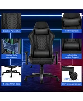 Gaming Chair with Rgb Led Lights Racing Game Chair with Meta Base & Class-4 Gas Lift