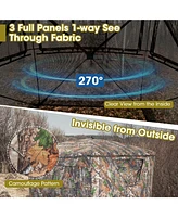 Costway Hunting Blind Portable Pop Up Ground Tent 2-3 Person with Carry Bag Storage Pocket