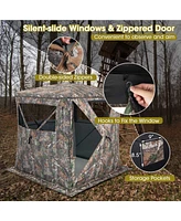 Costway Hunting Blind Portable Pop Up Ground Tent 2-3 Person with Carry Bag Storage Pocket