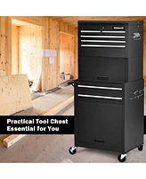 Costway High Capacity 6-Drawer Rolling Tool Chest Storage Cabinet Toolbox Combo