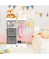 Costway Kids Dress up Storage Hanging Armoire Dresser Costume Closet