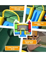 Costway Inflatable Bounce House Kids Jumping Castle w/ Slide&Ocean Balls Blower Excluded