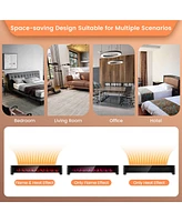Costway 1400W Electric Baseboard Heater Convection Space Heater with Realistic 3D Flame