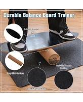 Costway Wooden Balance Board Trainer Wobble Roller for Exercise Sports Training Equipment