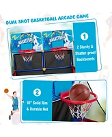 Kids Dual Shot Basketball Arcade Game w/4 Balls Pump Easy Quick Assembling Gift