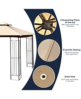 Costway 10' x Patio Canopy Gazebo Outdoor 2-Tier Steel Tent Heavy-Duty L-Shaped