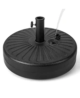 Costway 20'' Patio Fillable Round Umbrella Base Stand Holder Fit Pole 1.5''/1.9'' Outdoor