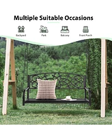 Costway 2-Person Metal Outdoor Porch Swing Hanging Patio Bench 485 Lbs Capacity