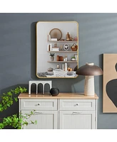Costway 22''x 30''Bathroom Wall Mounted Mirror Aluminum Alloy Frame Decor