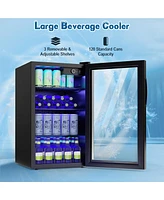 120 Can Beverage Refrigerator Beer Wine Soda Drink Cooler Mini Fridge