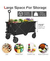 Costway Collapsible Folding Wagon Cart Outdoor Utility Garden Trolley Buggy Shopping Toy