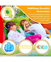 Costway Inflatable Bouncer Bounce Snow House Jump Climbing Slide w/ BallPit & tunnel