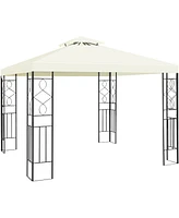 Costway 2 Tier 10'x10' Patio Gazebo Canopy Tent Steel Frame Shelter Awning