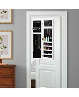 Costway Wall Door Mounted Mirrored Jewelry Cabinet