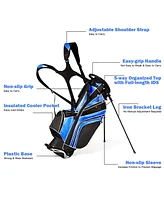 Costway Golf Stand Cart Bag Club w/6 Way Divider Carry Organizer