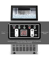 Costway Built-In Stainless Steel Commercial 110Lbs/24H Ice Maker Portable