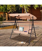 Loveseat Patio Canopy Swing Glider Hammock Cushioned Steel Frame Outdoor