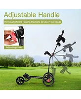 Costway Foldable 3 Wheel Golf Pull Push Cart Trolley