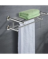 Wall Mounted Towel Rack Bathroom Hotel Rail Holder Storage Shelf Stainless Steel