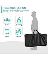 Costway Foldable Camping Table Outdoor Kitchen Portable Grilling