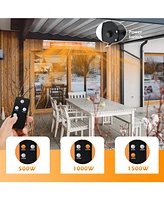 Wall-Mounted Patio Heater 750W/1500W Infrared Heater with 9-Level Adjustable 24H Timer