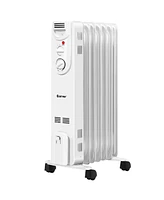 1500W Electric Indoor Oil Heater W/3 Heat Settings & Safe Protection