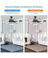 Costway 52'' Ceiling Fan W/Light Reversible Blade Adjustable Speed Remote Control
