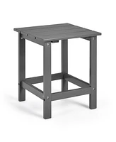 2 Pcs Patio 15'' End Side Coffee Table Square Wooden Slat Deck