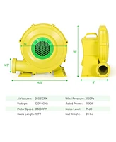 Costway Inflatable Bounce House Blower 1100W 1.5HP Air Pump Commercial Castle Slide Fan