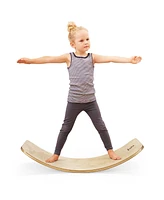 Costway Wooden Wobble Balance Board Kids Adult 15.5'' wider Rocker Board Toy 660LBS