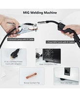 Costway Mig Welder Gasless Flux Core Welding Machine120V Igbt w/Welding Gun&Earth Clamp