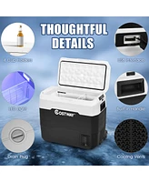 Costway 42 Qt Portable Car Refrigerator Dual-Zone Car Cooler